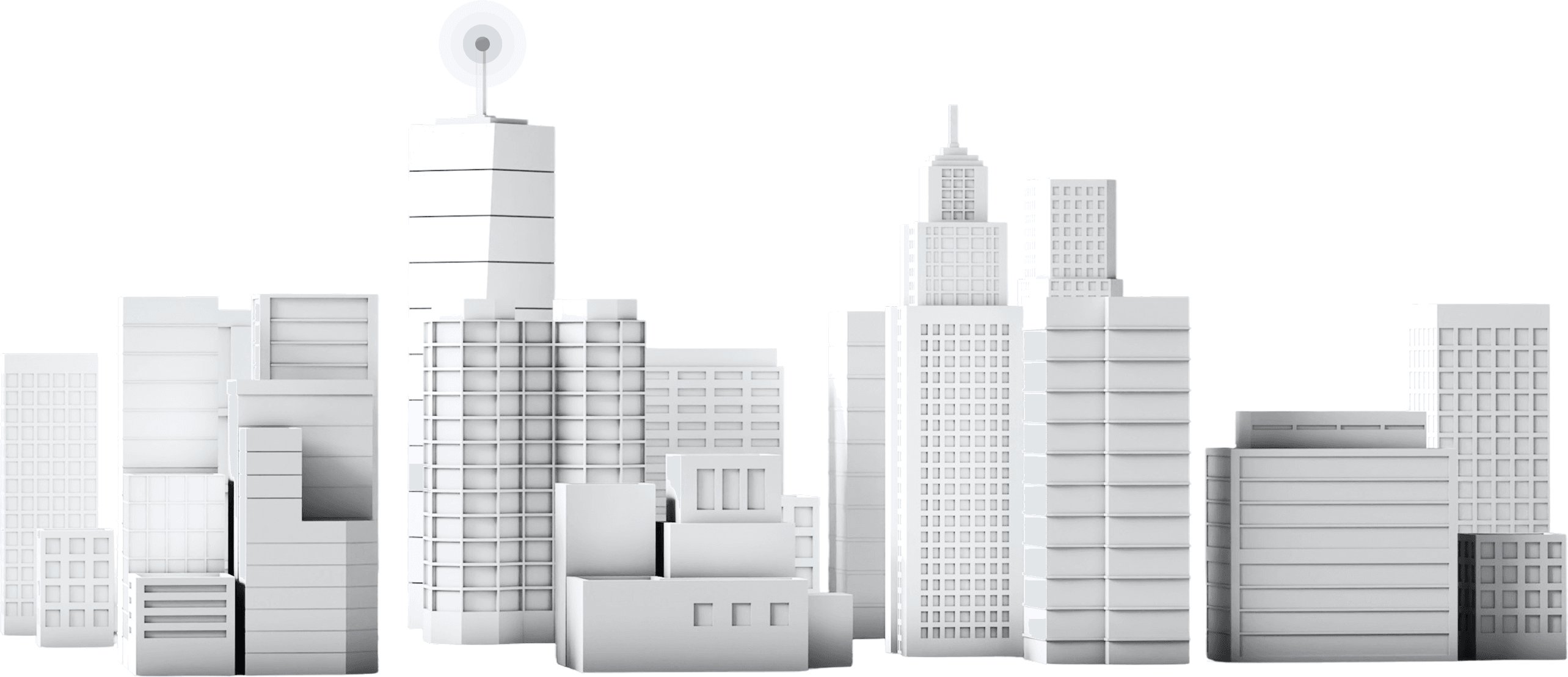 Abstract white cityscape representing business assets